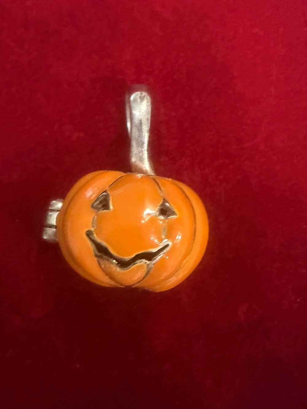 Orange Pumpkin Charm Pendant - Unbranded